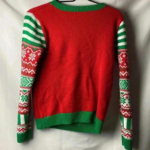 NO BOUNDARIES WO JR SIZE 7/9  CHRISTMAS SWEATER TOO CUTE TO BE NAUGHTY - Picture 8 of 8